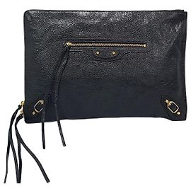 Balenciaga Clutch Classic Motor con dettagli dorati