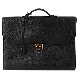 Hermès Borsa Sacre De Peche Black con dettagli Gold Tone