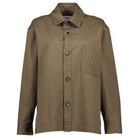 Saint Laurent Gabardine-Overshirt aus Baumwoll-Leinen-Gemisch