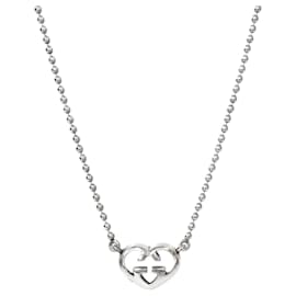 Collar de plata con corazones entrelazados - Gucci