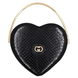 Broadway Mini Heart Handtasche aus schwarzer Pythonhaut mit Tragegriff Damen Tote Bag - Gucci
