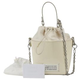 Maison Martin Margiela Piccola borsa bucket e borsa a tracolla in pelle vernice bianca