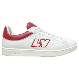 Louis Vuitton Sneakers Luxembourg in pelle rossa con logo LV