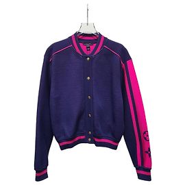 Louis Vuitton Chaqueta bomber de punto con monograma Purple Block