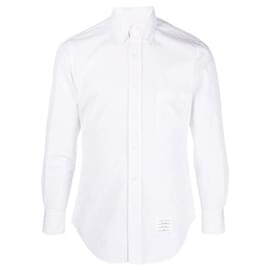 Thom Browne Camicia classica in popeline con rifinitura RWB nascosta