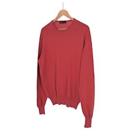 Loro Piana Langarm-Strick-T-Shirt aus Baumwolle mit Rundhalsausschnitt für Herren