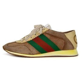 Gucci Damen Rocket Low-Top Sneaker aus Wildleder GG Web Beige