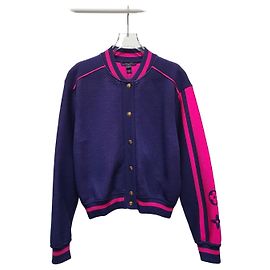 Louis Vuitton Chaqueta bomber de punto con monograma Purple Block