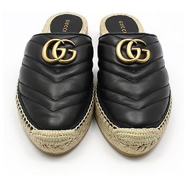 Gucci Mule espadrille loafer GG Marmont nero