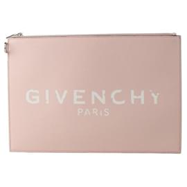 Clutch in pelle rosa con logo vintage - Givenchy