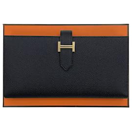 Hermès Long Wallet Black with Gold Hardware