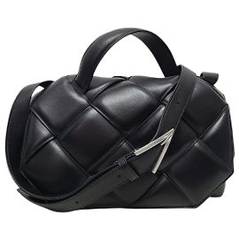 Bottega Veneta Borsa a mano e a spalla con manico superiore in Intrecciato nero