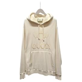 Ivory Tennis Logo Embroidered Hoodie - Gucci