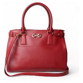 Salvatore Ferragamo Borsa a Spalla Double Gancini Saffiano Batik