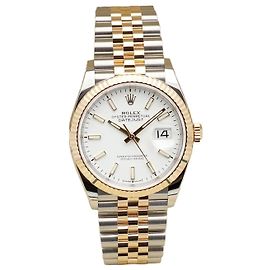 Rolex Orologio Datejust da uomo con quadrante bianco combinato Garanzia