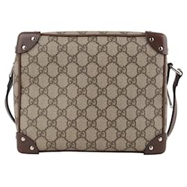 Gucci Borsa crossbody GG Supreme con dettagli in pelle