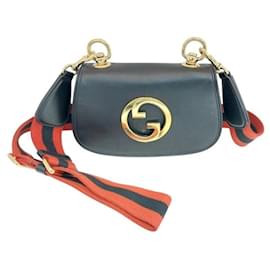 Gucci Mini borsa a tracolla e crossbody Blondie in pelle nera con GG intrecciato