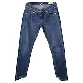 Pantalones skinny de denim azul con corte asimétrico - Rag & Bone