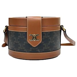 Borsa a tracolla media Triope Canvas Tan Tambourine - Céline