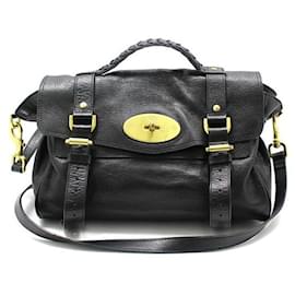 Borsa a spalla Alexa in pelle nera - Mulberry
