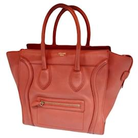 Céline Borsa Tote Nano Luggage in pelle di vitello color arancione