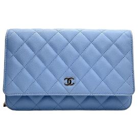 Chanel WOC Classic Caviar Blu Oro Giallo Chip