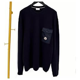 Maglia a maniche lunghe con patch logo Moncler