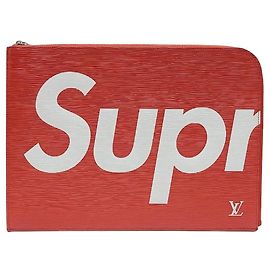 Louis Vuitton Clutch Supreme in pelle Epi rossa