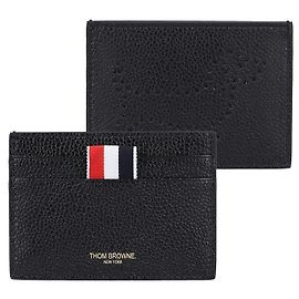 Thom Browne Wallet Pebble Grain Three-Stripe Tab Punching Hector Men's Card Wallet