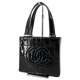 Chanel Patent Chocolate Bar Tote Bag