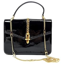 Borsa Tote Silvy Patent con manico superiore Medium - Gucci