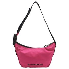 Balenciaga Pequeño bolso bandolera de nylon rosa Wheel Small Sling Bag Belt Bag Shoulder Bag