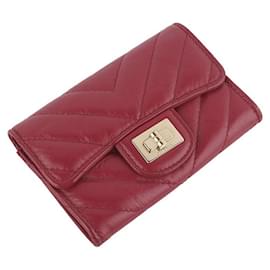 Chanel Vintage Gold Chevron Kartenhalter