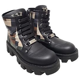 Louis Vuitton Damier Camouflage LV Checker Combat Boots