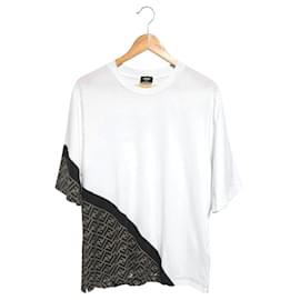 T-Shirt mit kurzen Ärmeln und diagonalem Muster - Fendi