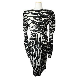 Isabel Marant Collection Zebra Shirred Silk Blend Dress
