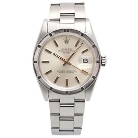 Rolex Relógio Oyster Perpetual Date Masculino em Aço com Mostrador Dourado Vintage
