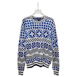 Jacquard-Strickpullover mit blauem Monogramm - Louis Vuitton