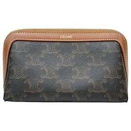 Pouch cosmético pequeño en canvas Triomphe - Céline