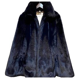 Burberry Cape aus Kunstpelz aus Polyester Marineblau