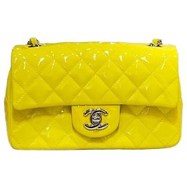 Chanel Patentierte Classic New Mini Yellow Silver Umhängetaschen-Serie