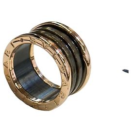 Anello Bulgari Limited Wood in Oro Rosa e Marmo Marrone