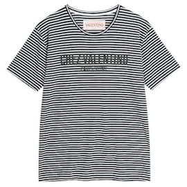 Kurzärmeliges T-Shirt aus Baumwoll-Leinen-Jersey - Valentino