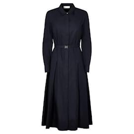 Vestido camisero de algodón plisado - Tory Burch