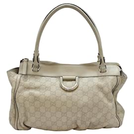 Gucci Borsa Tote Ivory Sima Sima Gold D-Ring