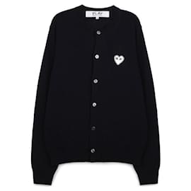 Weißer Strickcardigan mit Herzmuster - Comme Des Garcons