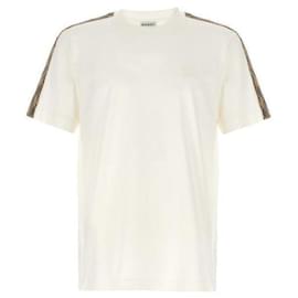T-shirt in cotone con bordatura a quadri - Burberry