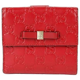 Gucci Roter Sima Ledergeldbörse mit Schleife