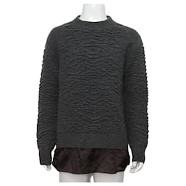 Grauer strukturierter Kaschmirstrickpullover für Herren - Dior
