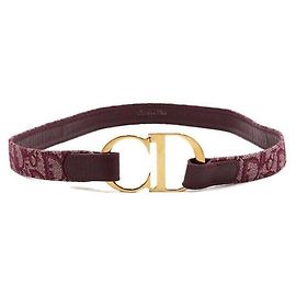 Dior Cinto Feminino Classic Vintage Oblique CD com Fivela de Logotipo Dourado